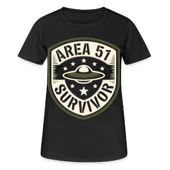 Drôle de survivant de la zone 51 Alien OVNI - T-shirt respirant Femme - noir - Devant - AI Model Female 172 light (172cm)