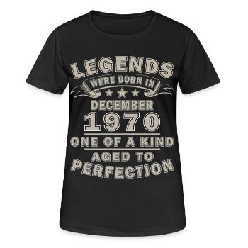Dezember 1970 Geburtstag Dezember 1970 Dezember - Frauen T-Shirt atmungsaktiv - Schwarz - Vorne - AI Model Female 172 light (172cm)