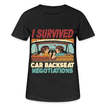 Sibling Car Backseat Negotiations - Women's Breathable T-Shirt - black - Front - AI Model Female 172 light (172cm)