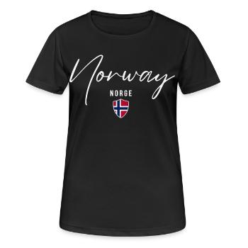 Norwegischer Stolz, norwegischer Patriot - Frauen T-Shirt atmungsaktiv - Schwarz - Vorne - AI Model Female 172 light (172cm)