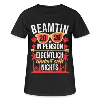 Beamtin in Pension Pensionierung Pensionärin 2026 - Frauen T-Shirt atmungsaktiv - Schwarz - Vorne - AI Model Female 172 light (172cm)