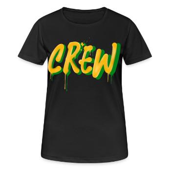 Crew - Frauen T-Shirt atmungsaktiv - Schwarz - Vorne - AI Model Female 172 light (172cm)