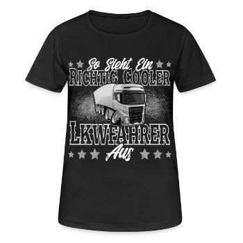 Lkw Fahrer - Frauen T-Shirt atmungsaktiv - Schwarz - Vorne - AI Model Female 172 light (172cm)