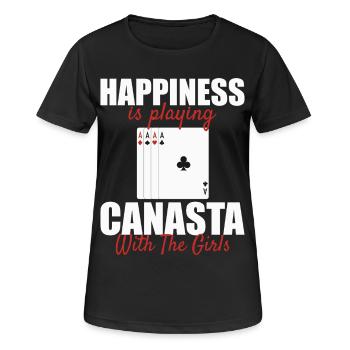 Canasta Glück: Mit den Mädels Karten spielen - Frauen T-Shirt atmungsaktiv - Schwarz - Vorne - AI Model Female 172 light (172cm)