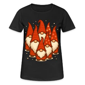 Rassemblement festif de gnomes pour la joie de Noël - T-shirt respirant Femme - noir - Devant - AI Model Female 172 light (172cm)