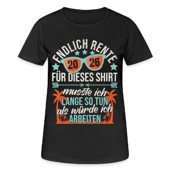 Pension 2026 Pension de retraite des retraités Adieu - T-shirt respirant Femme - noir - Devant - AI Model Female 172 light (172cm)
