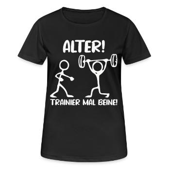 Figurine allumette TRAIN LEGS Fun - T-shirt respirant Femme - noir - Devant - AI Model Female 172 light (172cm)