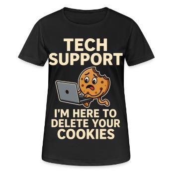 Support technique Je suis ici pour supprimer vos cookies - T-shirt respirant Femme - noir - Devant - AI Model Female 172 light (172cm)