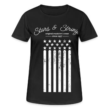 Stars and Strings - Women's Breathable T-Shirt - black - Front - AI Model Female 172 light (172cm)