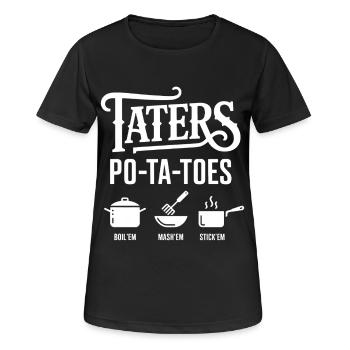 Taters Over Haters Potato - Women's Breathable T-Shirt - black - Front - AI Model Female 172 light (172cm)