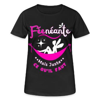 Fée-néante mais juste ce qu'il faut - T-shirt respirant Femme - noir - Devant - AI Model Female 172 light (172cm)