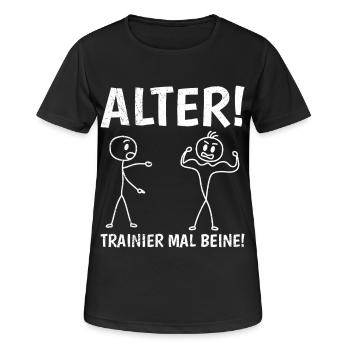 Figurine allumette TRAIN LEGS Fun - T-shirt respirant Femme - noir - Devant - AI Model Female 172 light (172cm)
