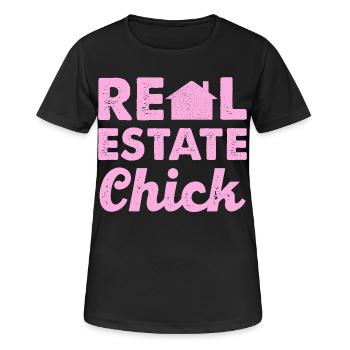 Real Estate Chic - Frauen T-Shirt atmungsaktiv - Schwarz - Vorne - AI Model Female 172 light (172cm)
