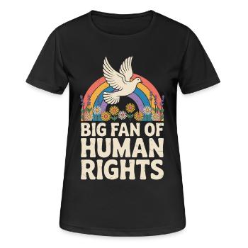 Großer Fan Der Menschenrechte Soziale - Frauen T-Shirt atmungsaktiv - Schwarz - Vorne - AI Model Female 172 light (172cm)