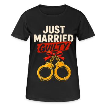 Juste marié Coupable Drôle Jeune marié Humour T-shirt - T-shirt respirant Femme - noir - Devant - AI Model Female 172 light (172cm)
