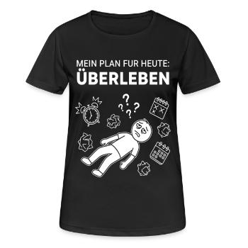 Mon plan : survivre aujourd’hui - T-shirt respirant Femme - noir - Devant - AI Model Female 172 light (172cm)
