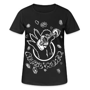 Gym - Frauen T-Shirt atmungsaktiv - Schwarz - Vorne - AI Model Female 172 light (172cm)