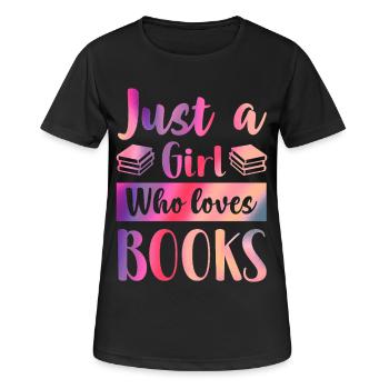 Just a girl who loves books - Women's Breathable T-Shirt - black - Front - AI Model Female 172 light (172cm)