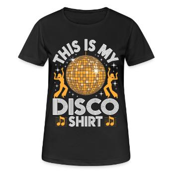 Disco 70er 80er Jahre Disko Party Outfit Discothek - Frauen T-Shirt atmungsaktiv - Schwarz - Vorne - AI Model Female 172 light (172cm)