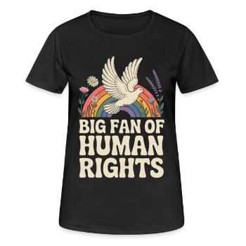 Großer Fan Der Menschenrechte Soziale - Frauen T-Shirt atmungsaktiv - Schwarz - Vorne - AI Model Female 172 light (172cm)