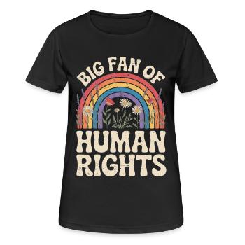 Großer Fan Von Menschenrechten - Frauen T-Shirt atmungsaktiv - Schwarz - Vorne - AI Model Female 172 light (172cm)