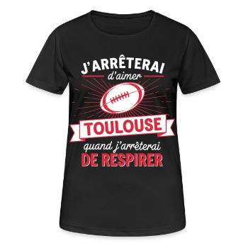 Supporter Rugby Humour Toulouse - Women's Breathable T-Shirt - black - Front - AI Model Female 172 light (172cm)