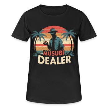 Musubi Dealer - Frauen T-Shirt atmungsaktiv - Schwarz - Vorne - AI Model Female 172 light (172cm)