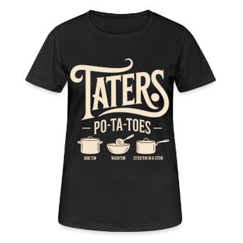 Taters Over Haters Taters Potato - Women's Breathable T-Shirt - black - Front - AI Model Female 172 light (172cm)