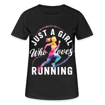Mädchen liebt Laufen Jogging Shirt - Frauen T-Shirt atmungsaktiv - Schwarz - Vorne - AI Model Female 172 light (172cm)
