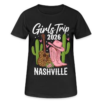 Girls Trip Nashville 2026 - Frauen T-Shirt atmungsaktiv - Schwarz - Vorne - AI Model Female 172 light (172cm)