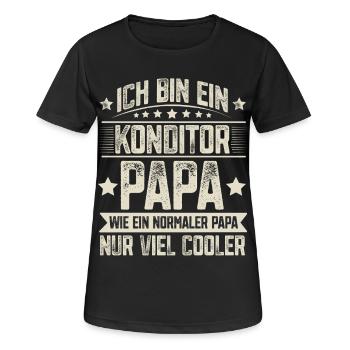 Konditor Papa - Frauen T-Shirt atmungsaktiv - Schwarz - Vorne - AI Model Female 172 light (172cm)