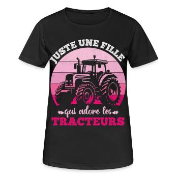 Just a girl who loves tractors humor - Women's Breathable T-Shirt - black - Front - AI Model Female 172 light (172cm)