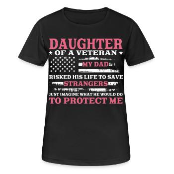 Fille d’un vétéran du drapeau américain Pink - T-shirt respirant Femme - noir - Devant - AI Model Female 172 light (172cm)
