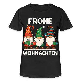 Merry Christmas Gnomes Funny Christmas Motif - Women's Breathable T-Shirt - black - Front - AI Model Female 172 light (172cm)