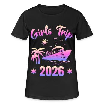 Girls Trip 2026 Cruise Kreuzfahrt Squad - Frauen T-Shirt atmungsaktiv - Schwarz - Vorne - AI Model Female 172 light (172cm)