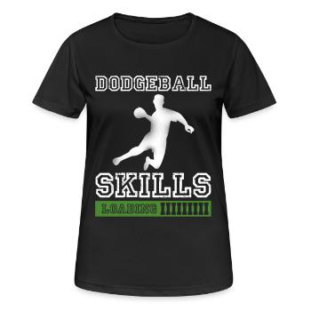 Chargement des compétences au ballon au prisonnier - T-shirt respirant Femme - noir - Devant - AI Model Female 172 light (172cm)