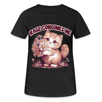 Wut verzehrt mich lustige Katzenblume - Frauen T-Shirt atmungsaktiv - Schwarz - Vorne - AI Model Female 172 light (172cm)