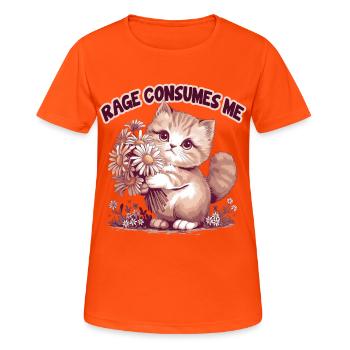 Rage Consumes Me Funny Cat flower - Women's Breathable T-Shirt - neon orange - Front - AI Model Female 172 dark (172cm)