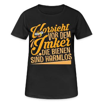 Imker - Frauen T-Shirt atmungsaktiv - Schwarz - Vorne - AI Model Female 172 light (172cm)