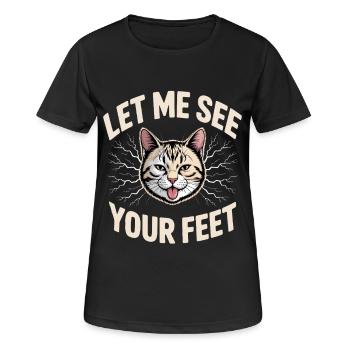 J’aime les pieds, laisse-moi voir tes pieds - T-shirt respirant Femme - noir - Devant - AI Model Female 172 light (172cm)