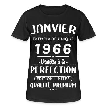 60th Anniversary - January 1966 Perfection - Women's Breathable T-Shirt - black - Front - AI Model Female 172 light (172cm)