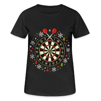 Darts Winter Design Schneemann & Christbaumkugel - Frauen T-Shirt atmungsaktiv - Schwarz - Vorne - AI Model Female 172 light (172cm)