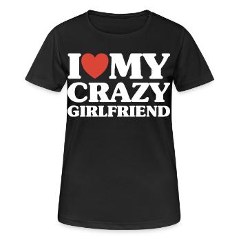 J’aime Ma Copine Folle Cadeau Noël Saint Valentin - T-shirt respirant Femme - noir - Devant - AI Model Female 172 light (172cm)
