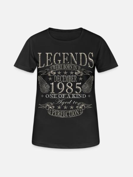 Cadeau d’anniversaire de décembre 1985 - T-shirt respirant Femme - noir