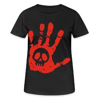 Crâne et empreinte sanglante - T-shirt respirant Femme - noir - Devant - AI Model Female 172 light (172cm)