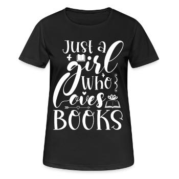 Just a girl who loves books - Women's Breathable T-Shirt - black - Front - AI Model Female 172 light (172cm)
