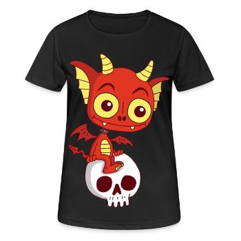 Petit démon se repose - T-shirt respirant Femme - noir - Devant - AI Model Female 172 light (172cm)
