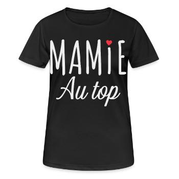 Granny at the Top – Berührende und Familienbotschaft - Frauen T-Shirt atmungsaktiv - Schwarz - Vorne - AI Model Female 172 light (172cm)