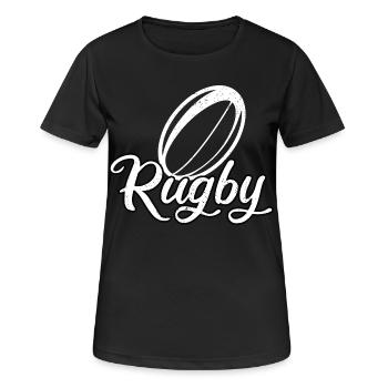 Rugby-Stadion-Unterstützer Rugbyspieler Geschenk Rugbysport - Frauen T-Shirt atmungsaktiv - Schwarz - Vorne - AI Model Female 172 light (172cm)