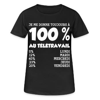 Telecommuting Humor Work Self-employed - Women's Breathable T-Shirt - black - Front - AI Model Female 172 light (172cm)